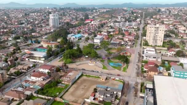 Luftaufnahme Der Berühmten Piazza Arturo Prat Quilpue Chile Stadtbild — Stockvideo