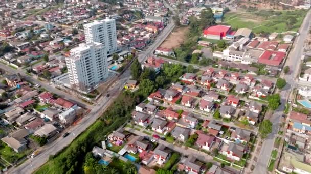 Quilpue Wohlhabende Unterkünfte Neben Luxus Apartmentkomplex Einer Wohngegend Von Chile — Stockvideo