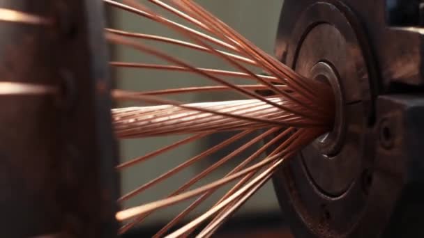 Modern Cable Manufacturing Cable Factory Copper Cable Production Process Modern — Stock Video