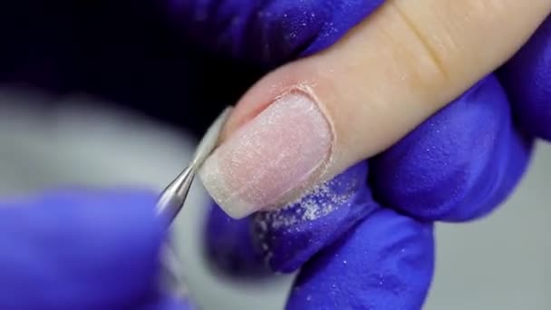 Manicure Gedaan Door Een Professionele Manicure — Stockvideo