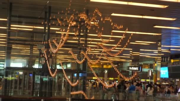 Aeroporto Changi Vista Interna Ampia Singapore — Video Stock