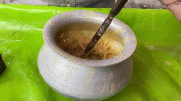 Video Hombre Preparando Sattu Sharbat Una Bebida Verano Preparada Con — Vídeo de stock