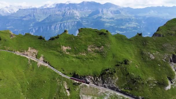 Vecchio Treno Charme Sta Scendendo Brienzer Rothorn Svizzera Nelle Meravigliose — Video Stock