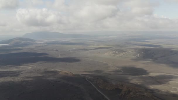 Captura Dron Del Paisaje Volcánico Domadalur Durante Día Nublado Islandia — Vídeos de Stock