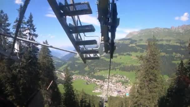 Gondelfahrt Kanton Graubünden Churwalden Blick Von Einer Seilbahn Auf Die — Stockvideo