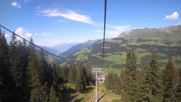 Passeggiata Funivia Nel Cantone Grigioni Churwalden Vista Una Funivia Sulla — Video Stock