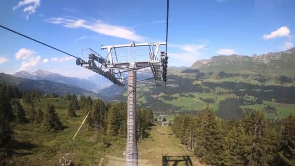 Plimbare Gondola Cantonul Grisons Churwalden Vedere Dintr Cablu Gondola Care — Videoclip de stoc