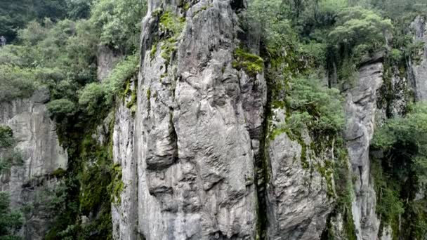 Dron Ascendente Las Rocas Calizas Bosque Que Rodea Ciudad México — Vídeo de stock