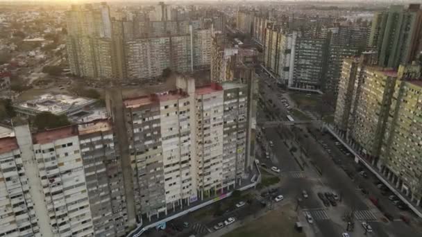 Vista Aérea Edificios Rústicos Sucios Antiguos Las Zonas Suburbanas América — Vídeos de Stock