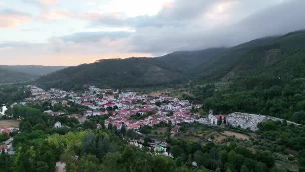 Portugisiska Byn Gis Coimbra Strax Före Soluppgången Sommaren — Stockvideo