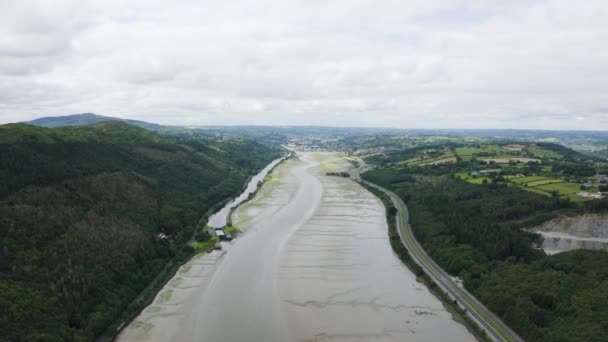 Luftaufnahme Des Aussichtspunktes Flagstaff Landschaft Newry Nordirland Sommer Wander Und — Stockvideo