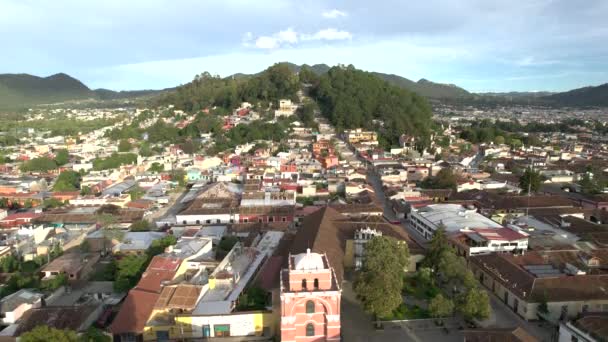 Antenn Nedåt Bild Staden San Cristobal Las Casa Chiapas Mexico — Stockvideo