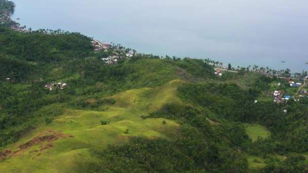 Hilltop Overlooking Ocean Scenic Coast Tomas Oppus Southern Leyte Filipina — Stok Video