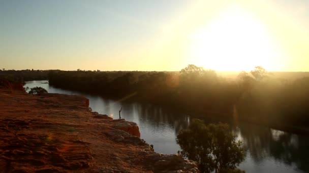 Sunset Murray River Loxton South Australia — Αρχείο Βίντεο