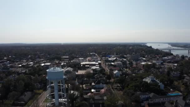 Široký Letecký Snímek Downtown Natchez Mississippi — Stock video