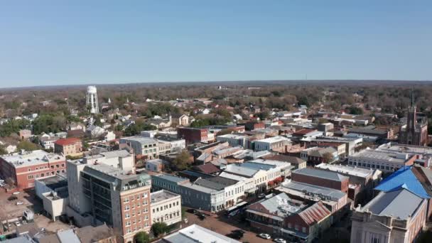 Närbild Panorering Skott Historiska Centrum Natchez Mississippi — Stockvideo