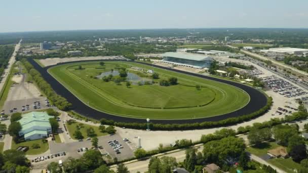 Zřízení Leteckého Záběru Arlington International Racecourse — Stock video