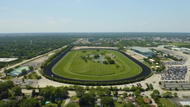 Dron Oběžné Dráhy Nad Arlington International Racecourse Krásné Odpoledne — Stock video