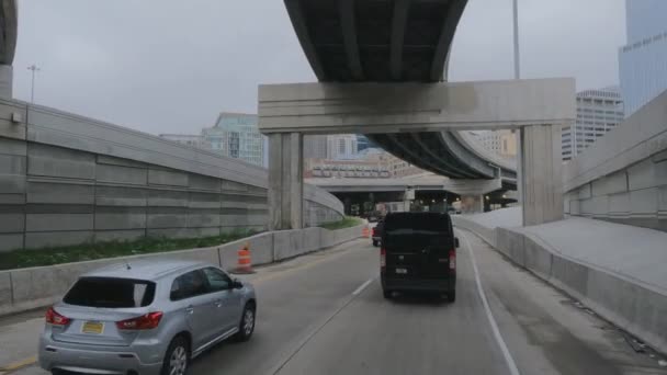 Povモードでシカゴイリノイ地域 高速道路を旅行シカゴループ遅い移動トラフィック — ストック動画