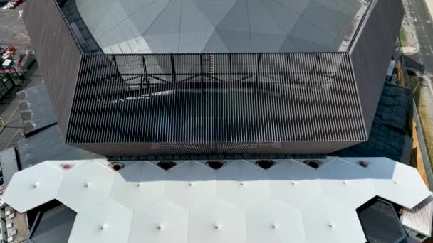 อะบ อาร มมองทางอากาศของสถานท ดคอนเส ตในพ งเลนถ ดจาก Queen Elizabeth Olympic — วีดีโอสต็อก