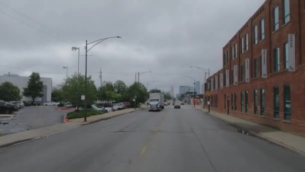 Cestování Oblasti Chicaga Illinois Předměstí Ulice Dálnice Režimu Pov Staré — Stock video
