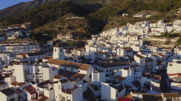 Повітряний Дрон Вид Іспанії Іспанська Церква Місті Горах Коста Дель — стокове відео