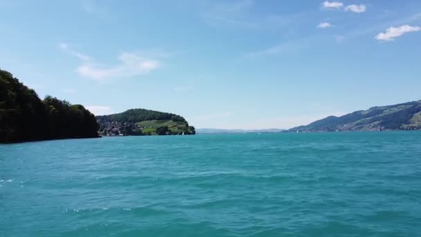 Survoler Lac Spiez Situé Juste Sud Berne Suisse Filmé Avec — Video