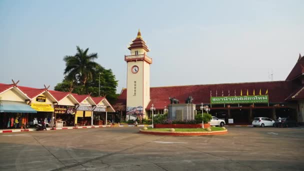 Chiang Mai Train Station Northern Thailand Transport Thailand Thai Building — Stockvideo
