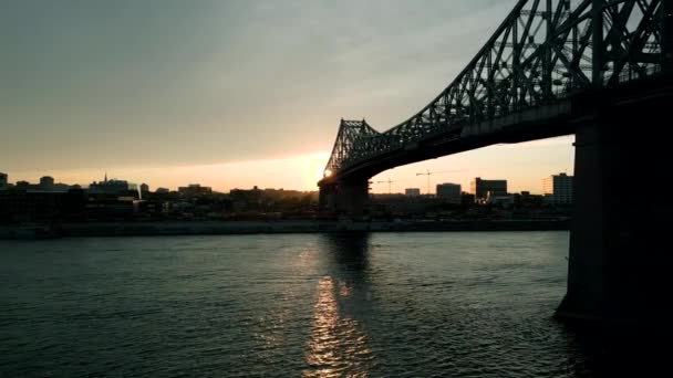 Imágenes Drones Urbanos Cinematic Una Vista Aérea Del Centro Montreal — Vídeo de stock