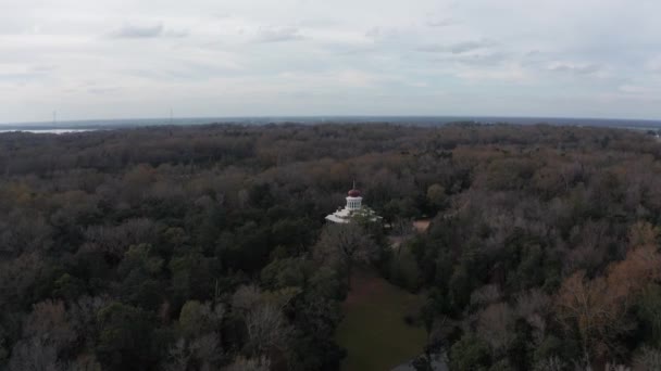 Superbrede Luchtopname Van Het Historische Achthoekige Herenhuis Longwood Natchez Mississippi — Stockvideo