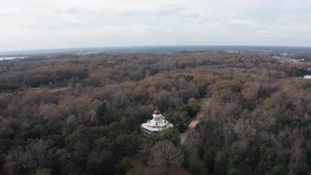 Vzdušný Zpětný Záběr Historického Osmibokého Sídla Longwood Natchezu Mississippi — Stock video