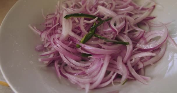 Peruvian Sarsa Onion Lemon Chili — Stock Video