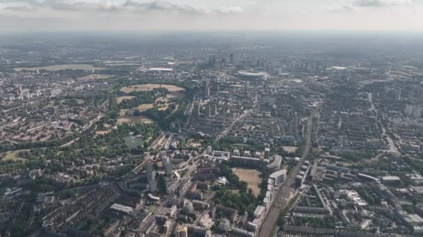 Istituzione Drone Aerial Fly Veduta Del Grattacielo Gherkin Con London — Video Stock