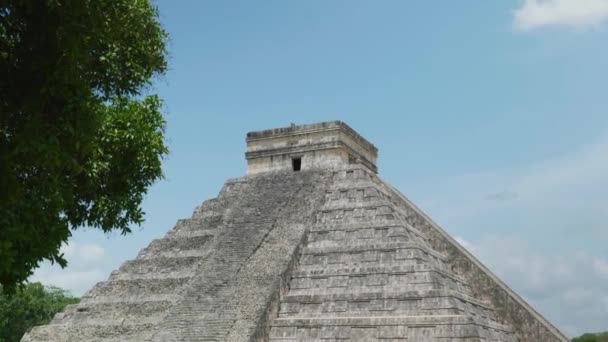 Cinematic Landskapsbilder Maya Ruiner Monumentet Chichn Itz Sju Underverk Yucatan — Stockvideo