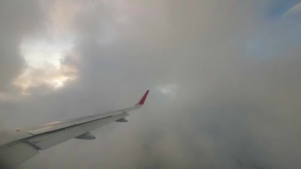 在新加坡机场降落的飞行窗口视图 — 图库视频影像