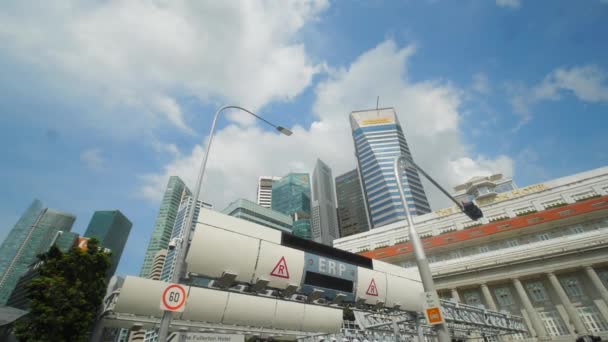 Kaunis Kaupunki Singapore Suuret Rakennukset Laaja Näkymä — kuvapankkivideo