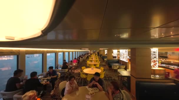 Beautiful Restaurant Cruise Ship Singapore — Stock Video
