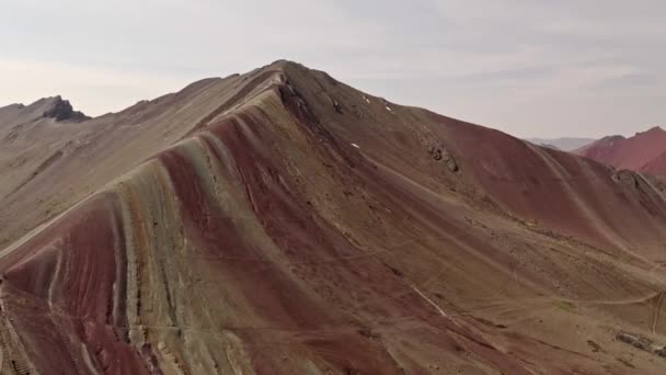 Drone Shot Rainbow Mountain — Stock Video