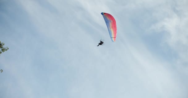 Paraglider Flying Sky Wisconsin — Stock Video