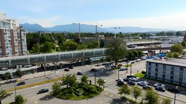 Thornton Park Pacific Central Station Vancouver Colúmbia Britânica Canadá Antena — Vídeo de Stock