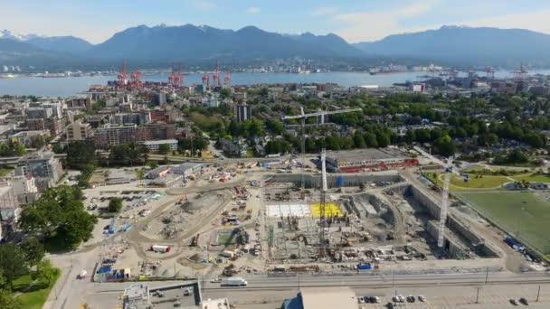Ticari Endüstriyel Gelişim Metro Vancouver Liman Terminali Kanada Geniş Hava — Stok video