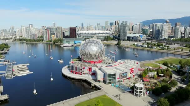 Bilim Dünyası Müzesi False Creek Place Stadyumu Kanada Daki Vancouver — Stok video