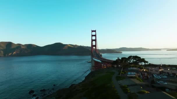 Východ Slunce Nad Mostem Golden Gate San Franciscu Usa — Stock video