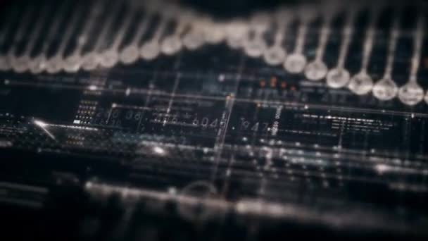 Futuristica Interfaccia Utente Tech Dna Head Elementi Visualizzazione Con Visualizzazione — Video Stock