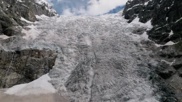 Adishi Gletscher Großkaukasus Georgien Svaneti Region Drohnenschuss Aus Der Luft — Stockvideo