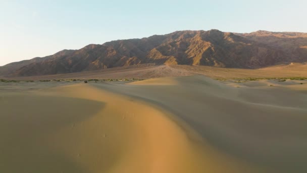 Дюны Национальном Парке Долина Смерти Время Восхода Солнца Калифорнии Сша — стоковое видео