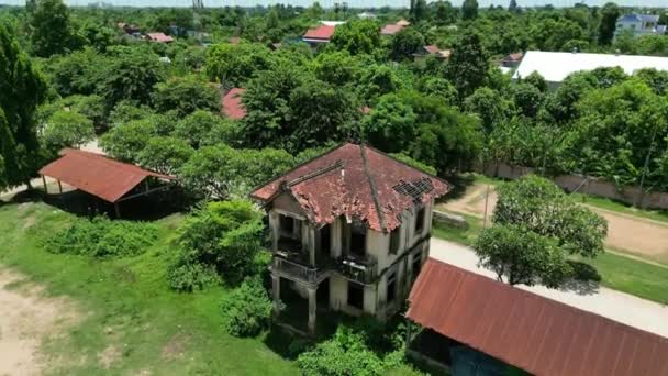 Rumah Kosong Pagoda Samaki Utara Koh Dach Pulau Sutra Kamboja — Stok Video
