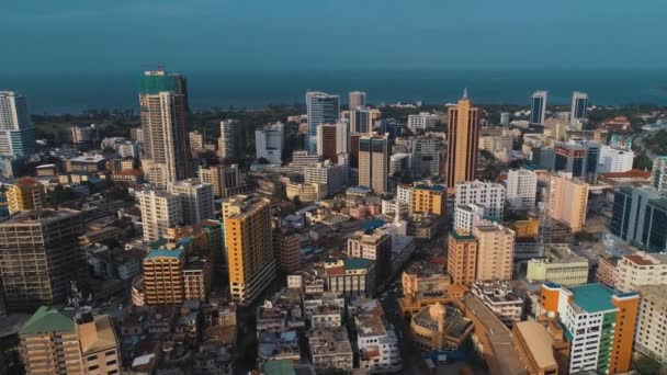 Flygfoto Över Staden Dar Salaam Tanzania — Stockvideo