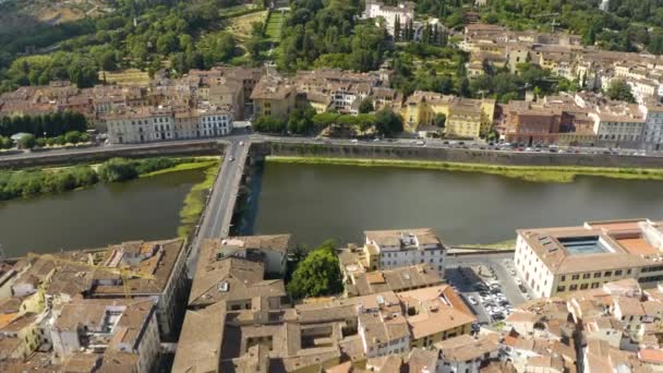 Drone Reveals Tuscan Landscape Florence Beautiful Summer Afternoon — Stock Video