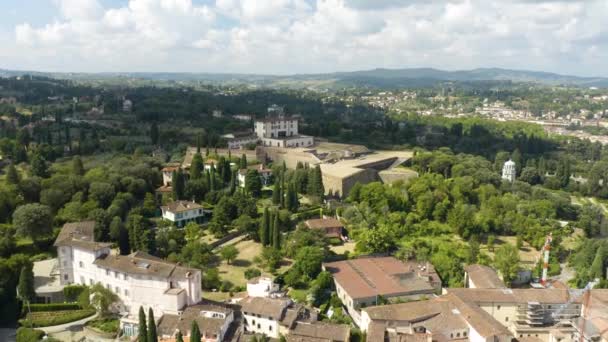 Talya Nın Floransa Kentindeki Belvedere Kalesinin Hava Görüntüsü Forte Belvedere — Stok video